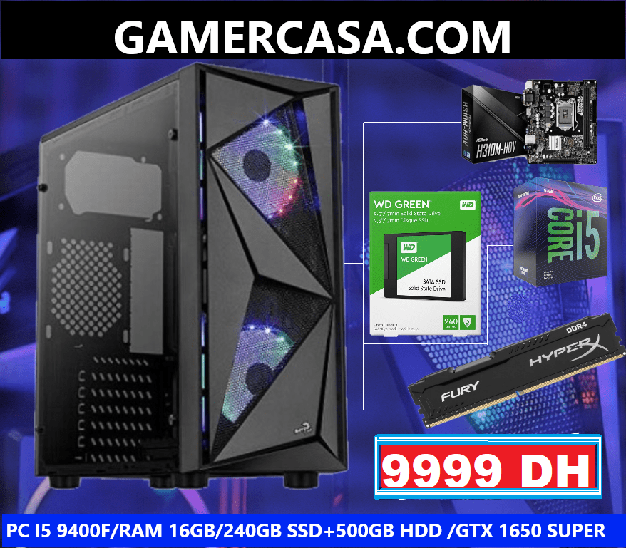 PC GAMER I5 9400F/RAM 16GB /240GB SSD+500GB HDD /GTX 1650 SUPER OC 4GB –  GamerCasa